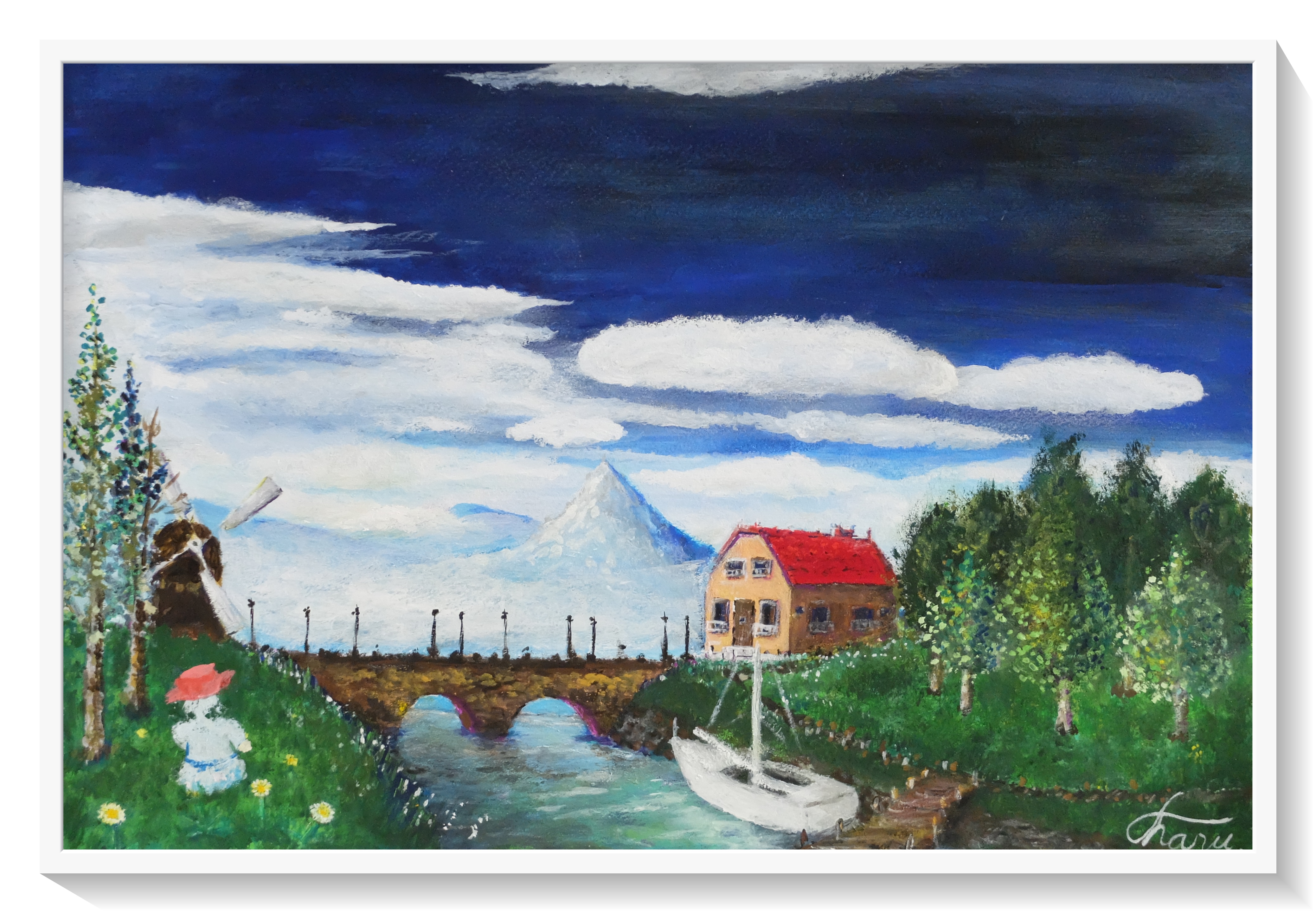 真作 フランス オンフルール港 東光一 楽天市場】斉藤要 オンフルールの港 フランス 絵画 風景画